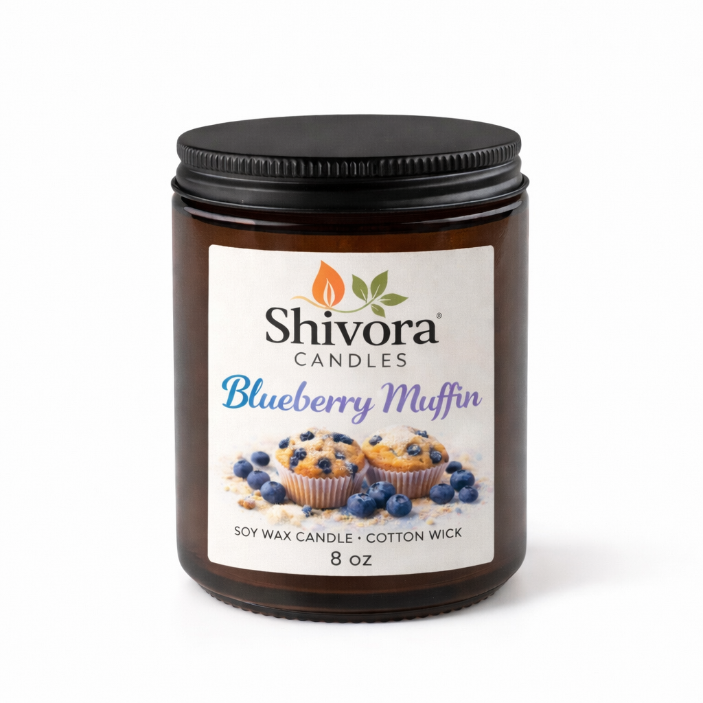 Shivora Candles Blueberry Muffin candle on a white background